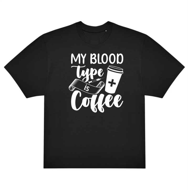 T-särk "My blood type is coffee" - Pilt 2