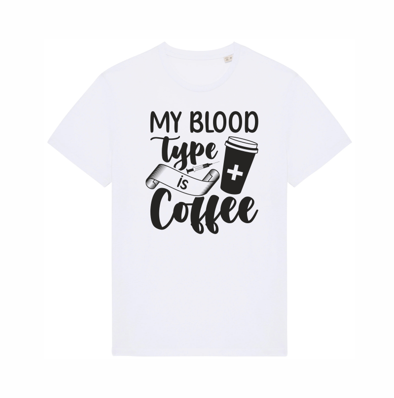 T-särk "My blood type is coffee"